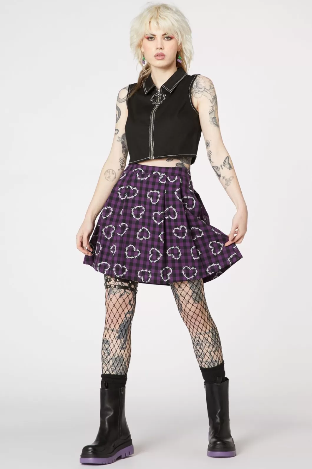 Skirts & Skorts<Dangerfield Barbed Heart Check Skirt