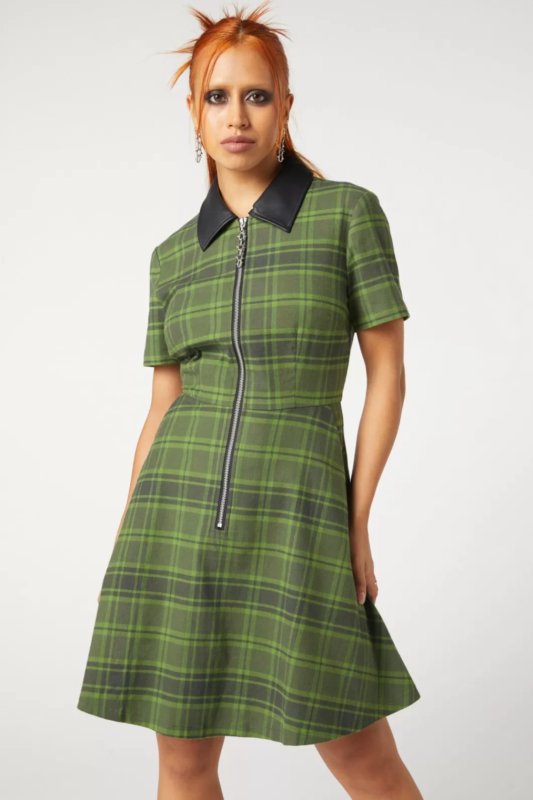 Dresses & Pinafores<Dangerfield Meadow Tartan Zipper Dress