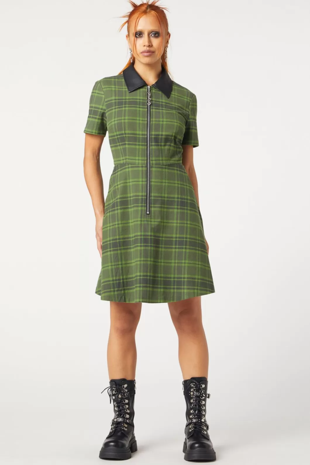 Dresses & Pinafores<Dangerfield Meadow Tartan Zipper Dress