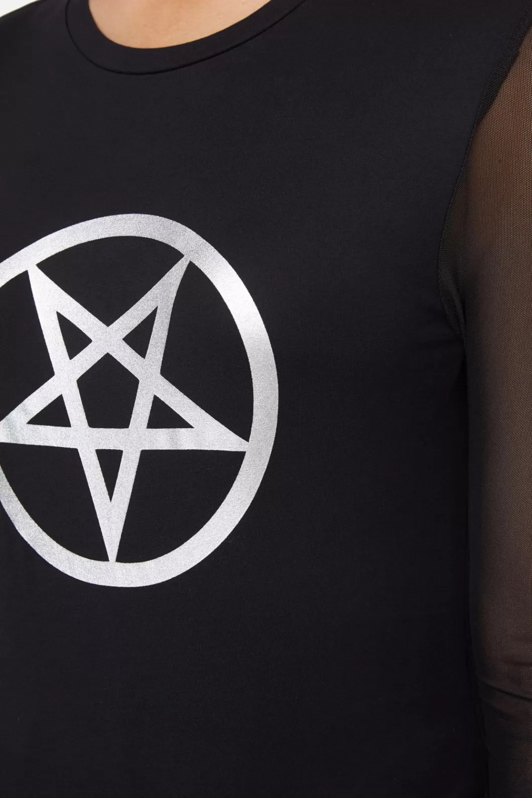 Blouses & Tops<Dangerfield Pentagram Contrast Mesh Top